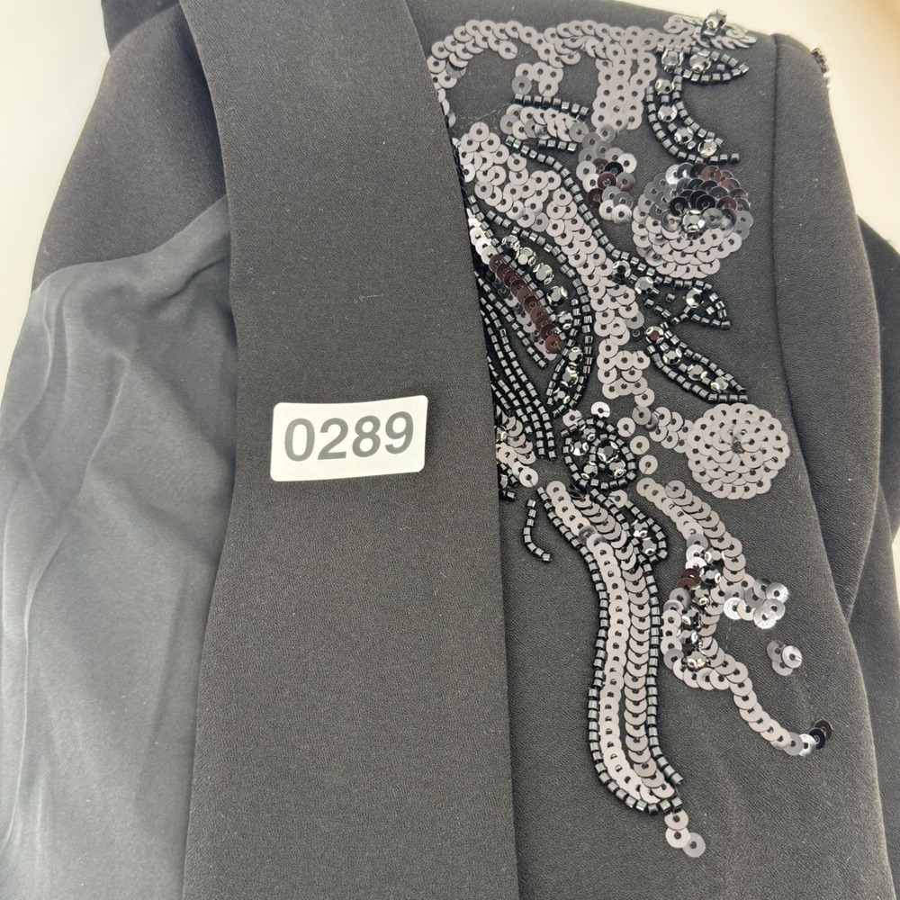 Miss Rosier Women Black Sequin‎ Beaded Embellished Blazer Dress Size L New - Picture 12 of 12